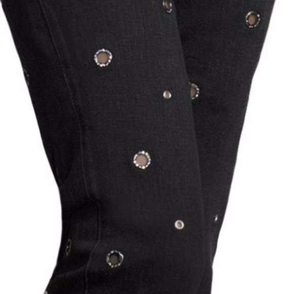 HUDSON New Jeans Crystal Jewel Grommet Pants USA BLACK Work to Party Womens HP🎉 - Picture 6 of 9
